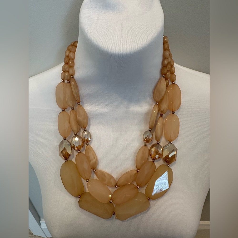Elegant Tan Beaded Necklace
